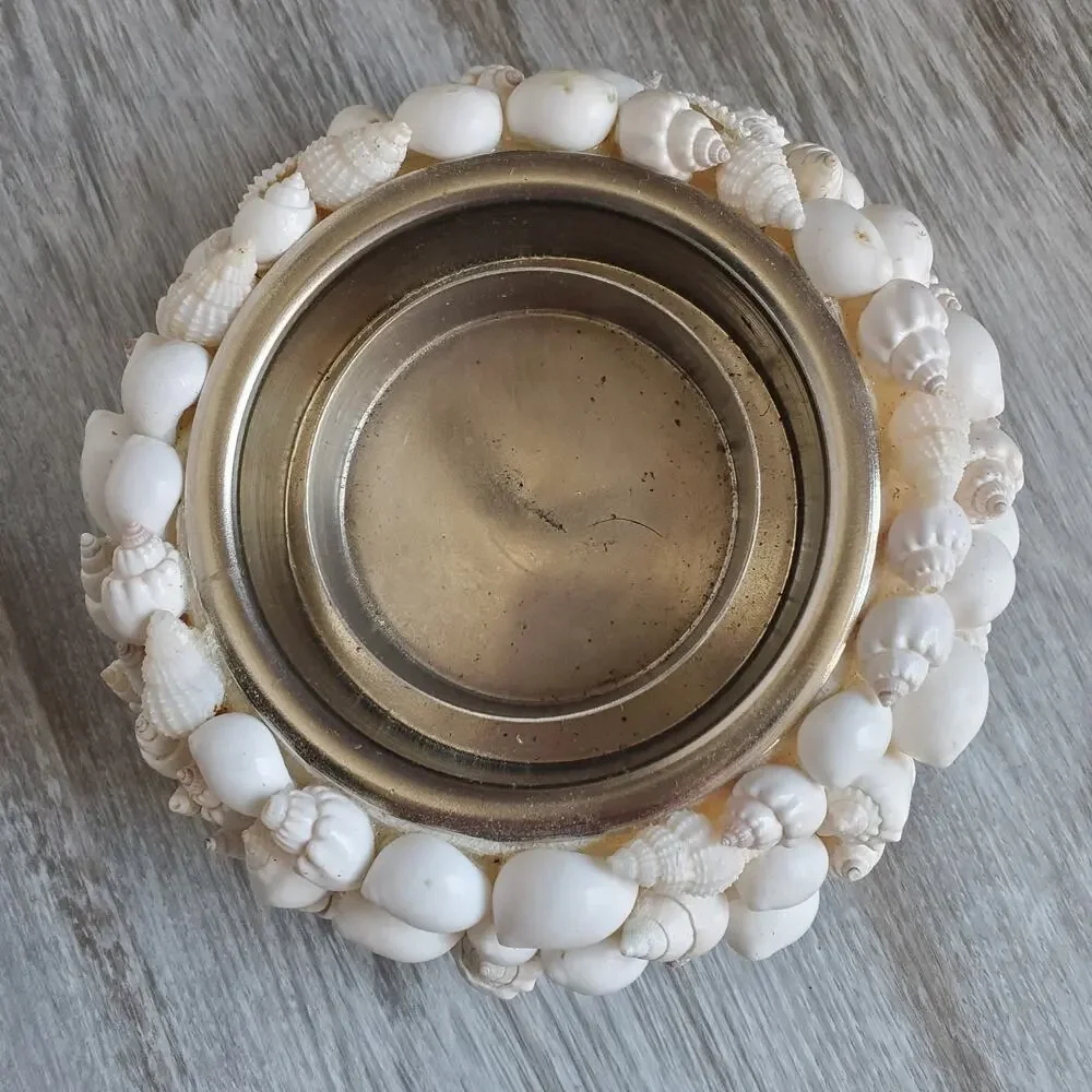 White Seashell Candle Holder